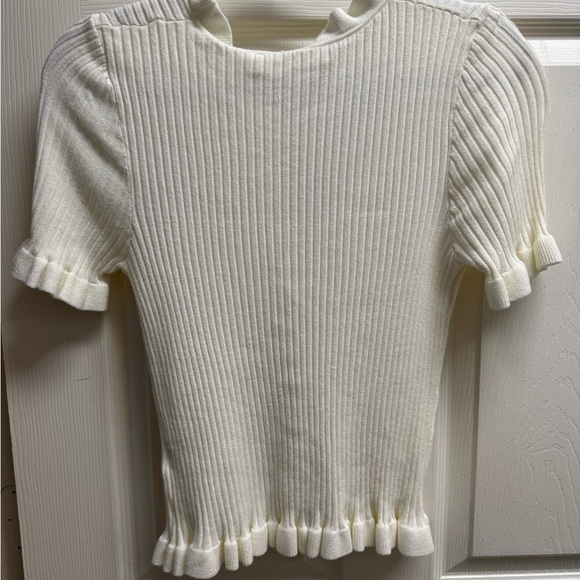 Astr Cream Ribbed Blouse - Picture 2 of 2